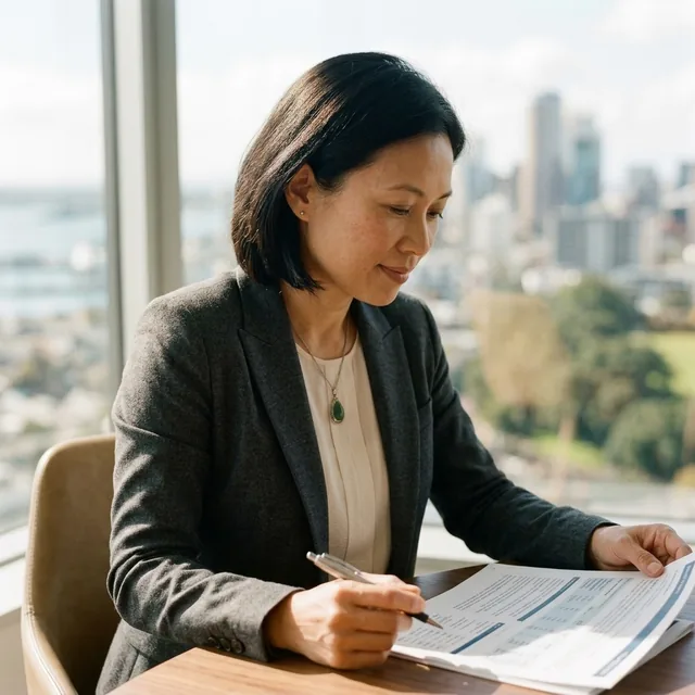 Finance leader reviewing a report