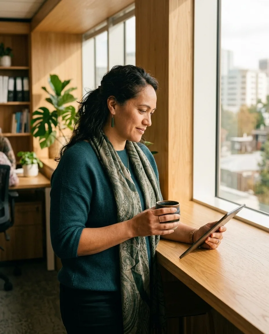 Hiring manager reviewing a Sitch assessment on a tablet
